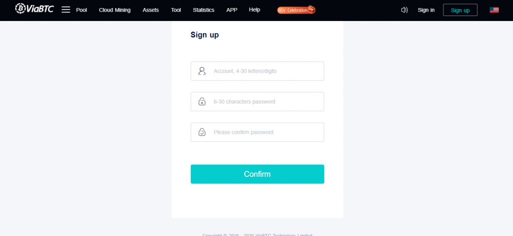 ساخت حساب کاربری در viabtc