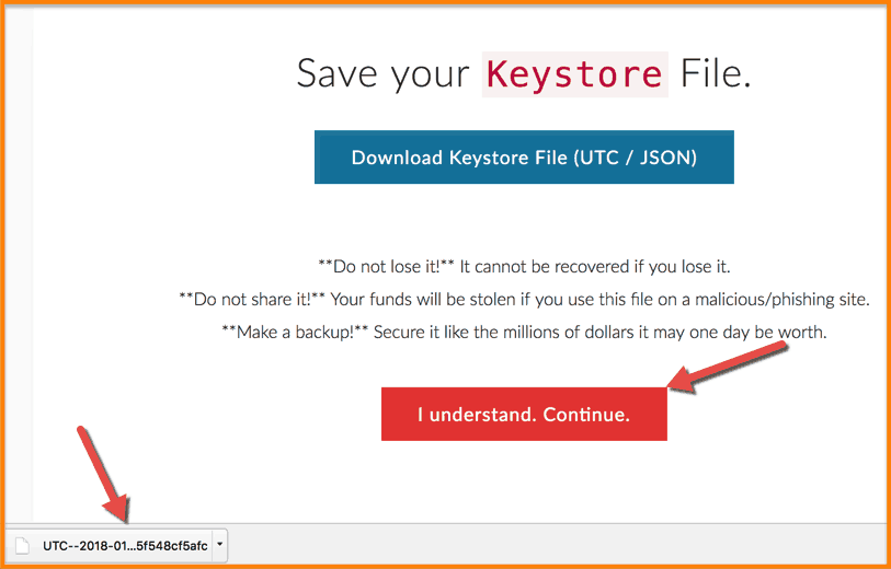 دانلود KeyStore File برای مای اتر والت