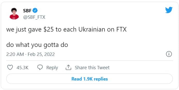 کمک صرافی FTX به شهروندان اوکراینی